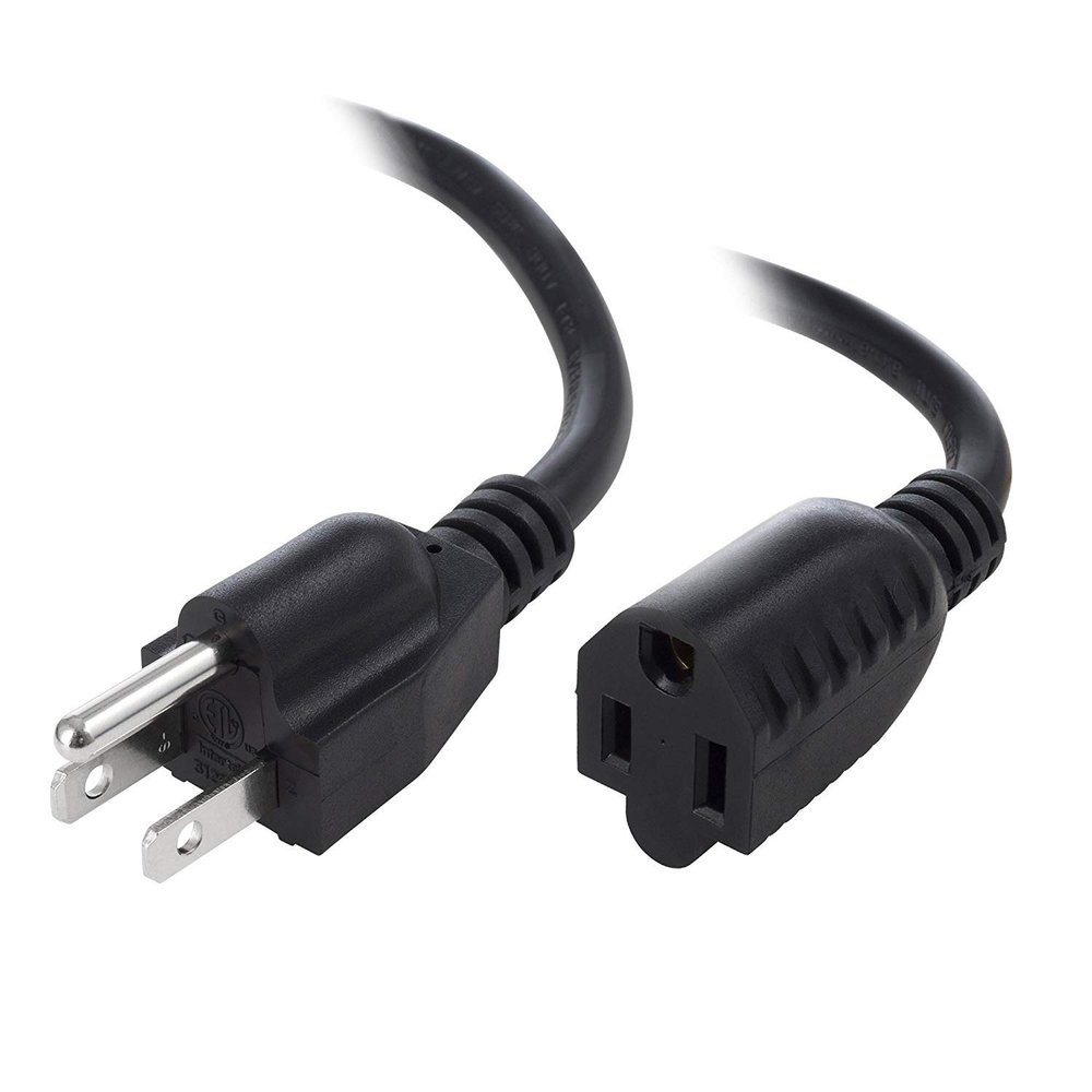 1ft (0.3M) 16AWG Heavy Duty (Power Extension Cord) Power Extension Cable 1 Feet (0.3 Meters) 3 Conductor (NEMA 5-15P to NEMA 5-15R) 13 Amp Power Cable CNE593142 (3 Pack)