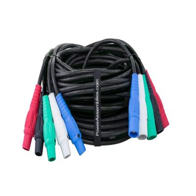 Power Assemblies Type SC Entertainment and Stage Lighting Cable, 5 Wire Banded Set (4) #2 and (1) #6 SC Cam Lock Cord, 25 FT