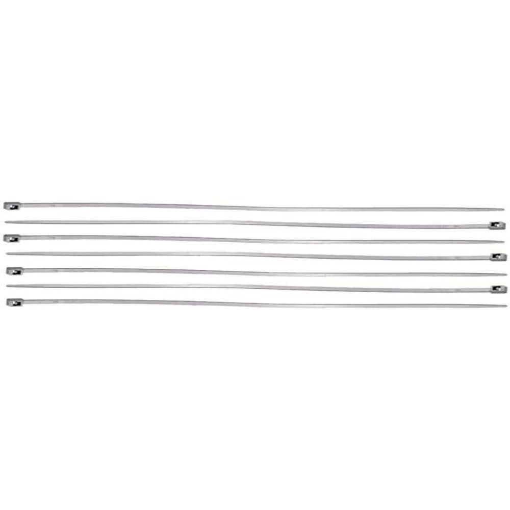 Bulk Hardware BH04209 Coloured Cable Tie for Wheel Trims, 4.6 x 300 mm, 12 inch - Silver, Pack of 50