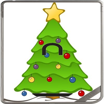 Cute Cartoon Christmas Tree Vinyl Decal Sticker Skin by Debbie's Designs for Nook Color & Nook Tablet by Barnes and Noble
