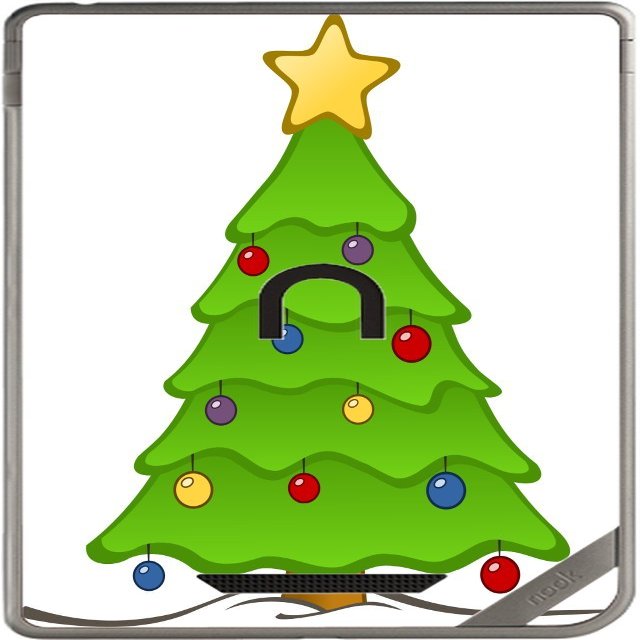 Cute Cartoon Christmas Tree Vinyl Decal Sticker Skin by Debbie's Designs for Nook Color & Nook Tablet by Barnes and Noble