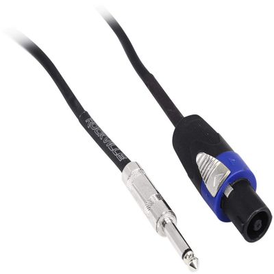 Rockville RCTS1250 50ft 12 AWG 1/4" TS to Speakon Cable, 100% Copper, Durable PVC Jacket, Tangle-Free, High-Fidelity Audio, for Musicians and DJs