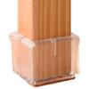Chair Leg Floor Protectors Square Furniture Leg Caps 1 1/4 to 1 3/8 with Felt Pads Clear (16 Pack) view 1