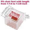 Chair Leg Floor Protectors Square Furniture Leg Caps 1 1/4 to 1 3/8 with Felt Pads Clear (16 Pack) view 3