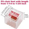 Chair Leg Floor Protectors Square Furniture Leg Caps 1 1/4 to 1 3/8 with Felt Pads Clear (16 Pack) view 4