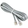 InstallerParts RJ11 Modular Telephone Cord Extension- Reverse Wiring, Silver (25FT) view 1
