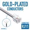 InstallerParts RJ11 Modular Telephone Cord Extension- Reverse Wiring, Silver (25FT) view 3