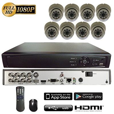 101AV 8CH TVI Analog 4in1 True Full HD 1080P Digital Video Recorder DVR w/ 2TB HDD+ 8 of 1080P 4in1 (TVI AHD CVI CVBS) 2.8-12mm Lens WDR in/Outdoor Dome Cameras for Home Office Security