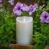 Luminara Outdoor Flameless Candle: Plastic Finish, Unscented Moving Flame Candle with Timer (5" Ivory) view 4