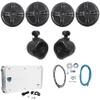 Rockville Marine Audio Bundle: (4) RMSTS65B 6.5" 800W Peak/200W RMS Waterproof Speakers, RXM-S6 2600W 6-Ch Amplifier with Mic, (2) RWB70B 6.5" Wakeboard Tower Speakers, RMWK4 Amp Wire Kit, 8-Items view 1