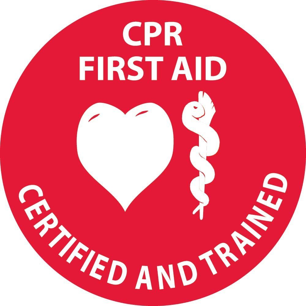 NMC National Marker Corp. HH55 CPR First Aid Certified and Trained Hard Hat Emblem
