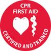 NMC National Marker Corp. HH55 CPR First Aid Certified and Trained Hard Hat Emblem view 1