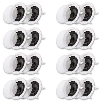 Acoustic Audio CS-IC63 in Ceiling 6.5" Speaker 8 Pair Pack 3 Way Home Theater Flush Mount