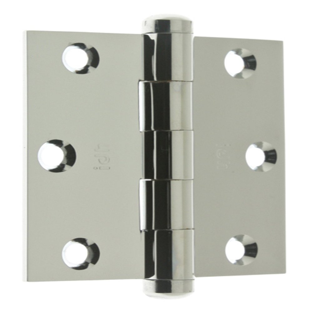 idh by St. Simons 83030-026 Professional Grade Quality Genuine Solid Brass Full Mortise Door Hinge, Polished Chrome, 3 x 3-Inch, Pair