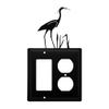 Village Wrought Iron EGO-133 8 Inch Heron - Single GFI and Outlet, Black view 1