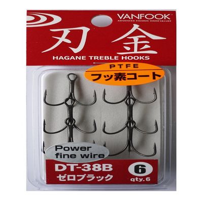 Vanfook 34172 Strong Fine Treble Hook DT-38B Fusso Black #6