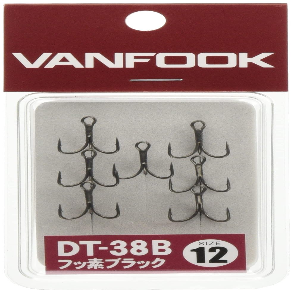 Vanfook 34141 Strong Fine Treble Hook DT-38B Fusso Black #12