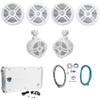 Rockville RXM-S6 Bundle: 2600W Marine 6-Ch Amplifier with PA Mic, (4) RMSTS65W 6.5 in 800W Per Pair 2-Way Boat Speakers, (2) RWB70W 250W Wakeboard Tower Speakers, RMWK4 4 AWG Amp Install Kit, 8-Items view 1
