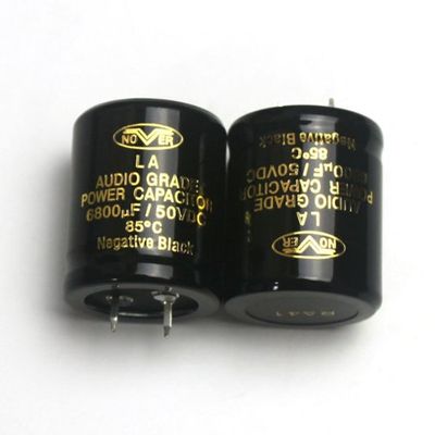 100pcs x 6800uF 50V NOVER Audio Grade Power 85C Capacitor Negative Black
