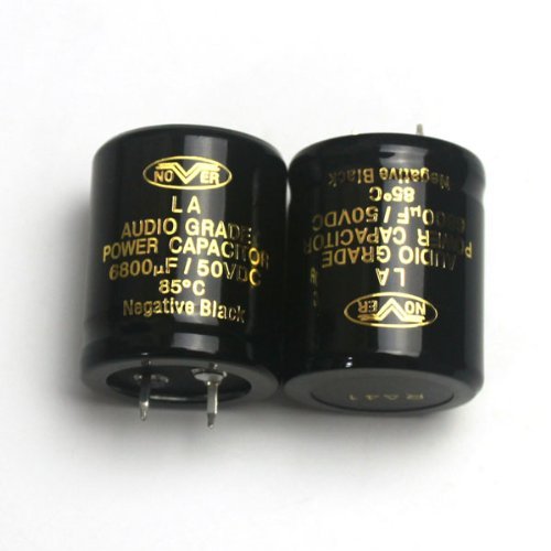 100pcs x 6800uF 50V NOVER Audio Grade Power 85C Capacitor Negative Black