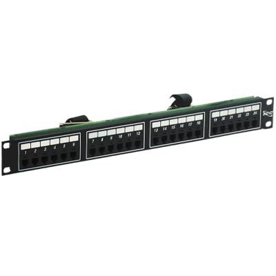 ICC Voice 6P4C Telco Patch Panel with 24 Ports, Rear Female Telco/Amphenol Connector, 1 RMS, 19-Inch Rack-Mounted Patch Panel for Telephone, PBX, IP Phone Systems and LANs