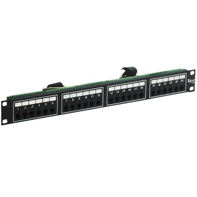 ICC Voice 6P4C Telco Patch Panel with 24 Ports, Rear Female Telco/Amphenol Connector, 1 RMS, 19-Inch Rack-Mounted Patch Panel for Telephone, PBX, IP Phone Systems and LANs