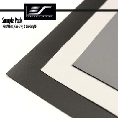 Elite Screens Sample Pack! Includes 3 of Elite's Most Popular Front Projection Screen Materials. Includes one Sample Swatch of: CineGrey5D, CineGrey, CineWhite UHD-B (SAMPLEPACK3)