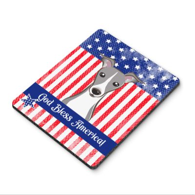 Caroline's Treasures BB2166MP American Flag and Italian Greyhound Mouse Pad, Hot Pad or Trivet for Home Office Gaming Working Computers Laptop Mouse Mat,Washable Large Mousepad