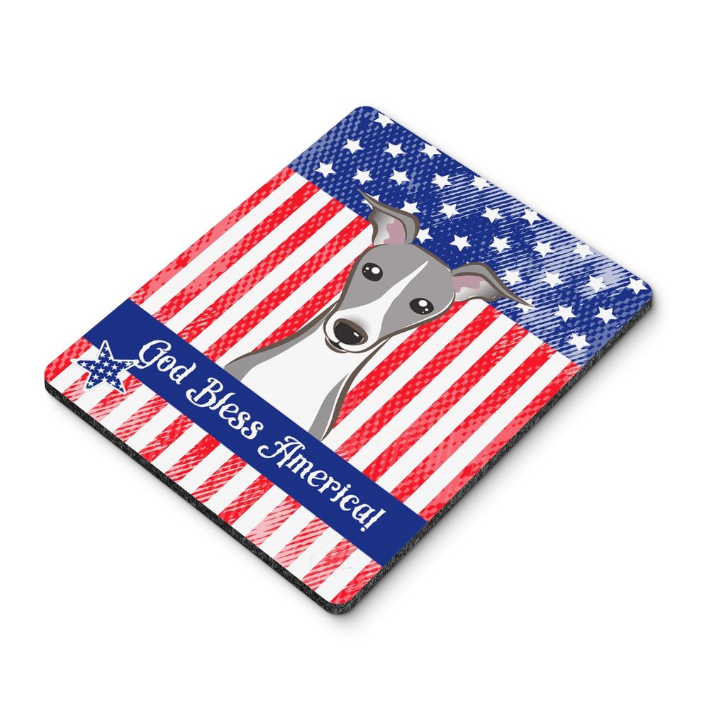 Caroline's Treasures BB2166MP American Flag and Italian Greyhound Mouse Pad, Hot Pad or Trivet for Home Office Gaming Working Computers Laptop Mouse Mat,Washable Large Mousepad