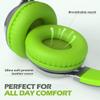 AILIHEN C8 Headphones Wired, On-Ear Headphones with Microphone and Volume Control, Corded 3.5mm Headset for Boys Girl School Smartphones Chromebook Laptop Computer Tablets Airplane Travel (Grey/Green) view 3