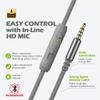 AILIHEN C8 Headphones Wired, On-Ear Headphones with Microphone and Volume Control, Corded 3.5mm Headset for Boys Girl School Smartphones Chromebook Laptop Computer Tablets Airplane Travel (Grey/Green) view 4