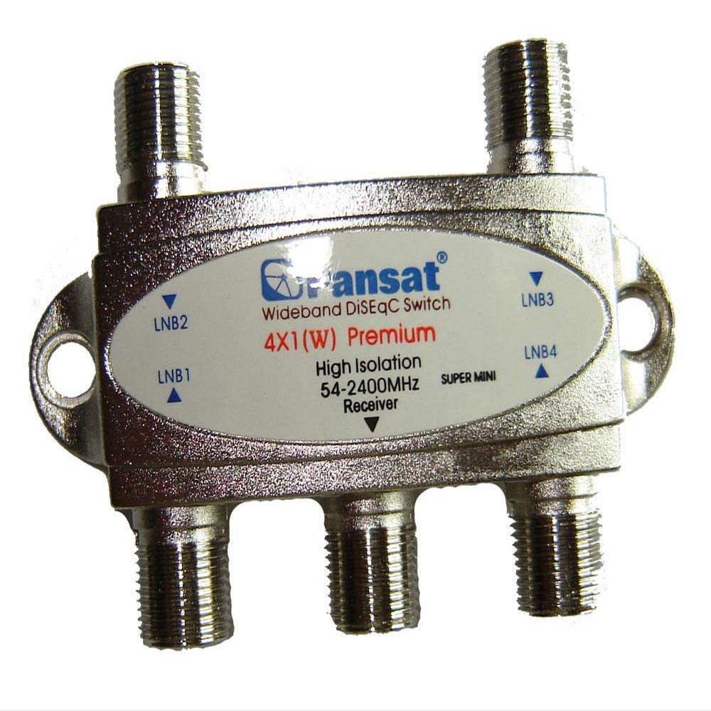 Pansat Wideband 4x1 DiSEqC 1.0 Model 4x1W Premium Satellite Switch FTA Dish LNB
