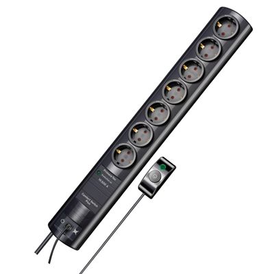 19.500 A Surge Protection Socket Strip 7 Sockets Black 1153300467