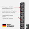 19.500 A Surge Protection Socket Strip 7 Sockets Black 1153300467 view 2