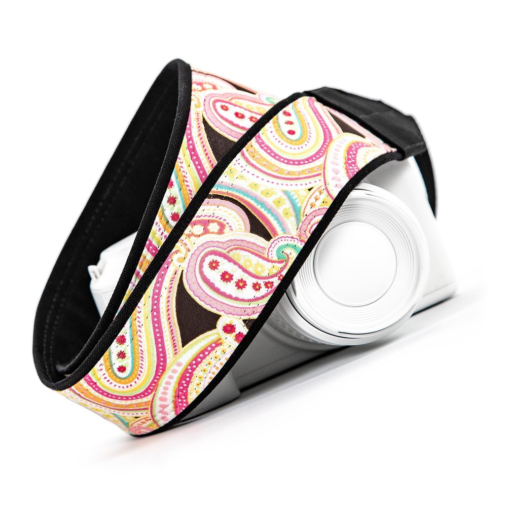 Camera Strap, Pink Paisley