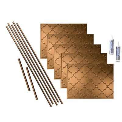 FASDE Monaco Decorative Vinyl Backsplash 15 sq ft Kit in Antique Bronze