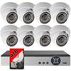 Evertech 8 Channel Security Surveillance System with 8 Wide Angle Lens Dome Cameras 2.8mm Fixed Lens High-Definition DVR 4TB Hard Drive Memory view 1