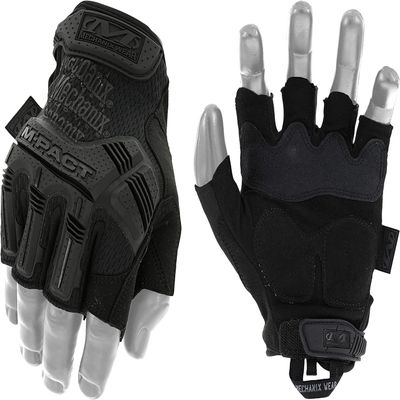 Mechanix Wear M-Pact Fingerless Tactical Impact Resistant Gloves - Impact Protection & Vibration Absorption - Heavy Duty - Machine Washable - Medium - Covert Black
