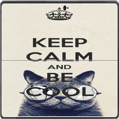 Keep Calm and be Cool Cat Vinyl Decal Sticker Skin by Debbie's Designs for Surface Pro Tablet