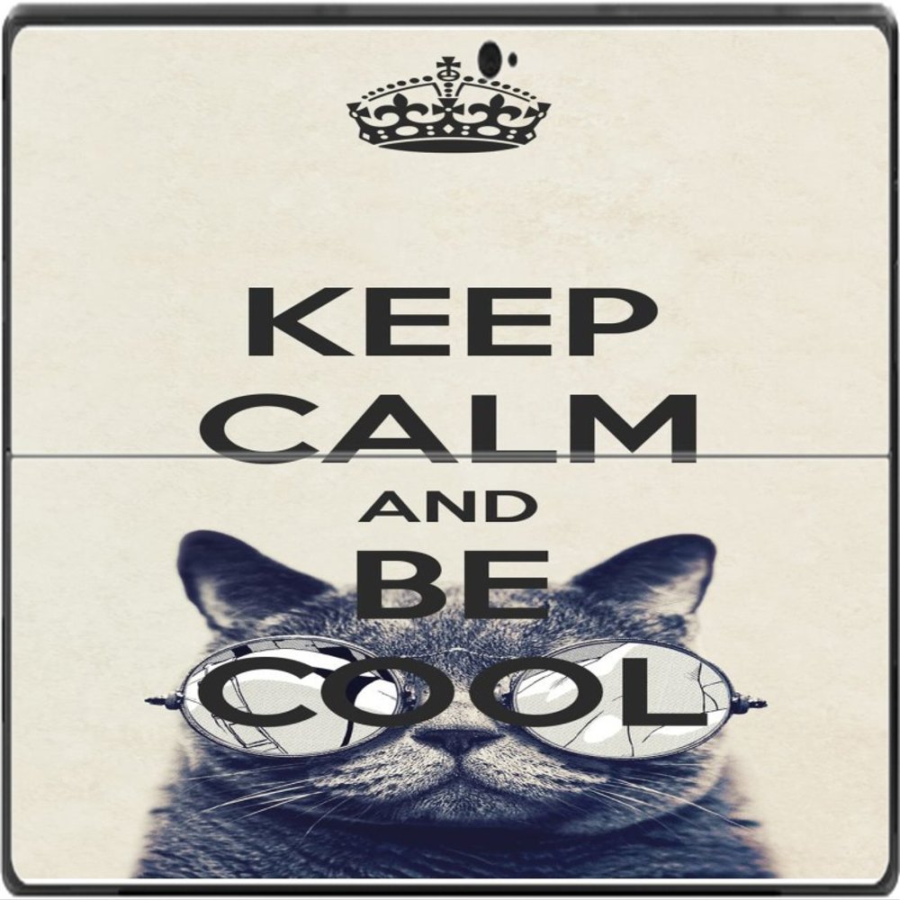 Keep Calm and be Cool Cat Vinyl Decal Sticker Skin by Debbie's Designs for Surface Pro Tablet
