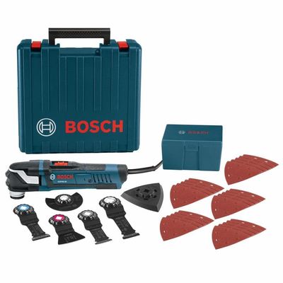 BOSCH GOP40-30C StarlockPlus Oscillating Multi-Tool Kit (32 Accessories & Case) - 4.0 Amp Motor, 20,000 Oscillations per Minute, Variable-Speed Dial - For Flush Cuts, Sanding, and Grinding