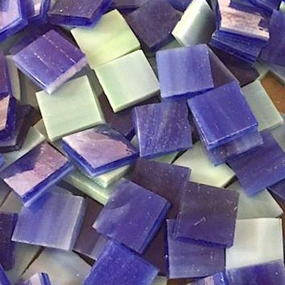 1/2" Green Blue & Deep Blue Stained Glass Mosaic Tiles