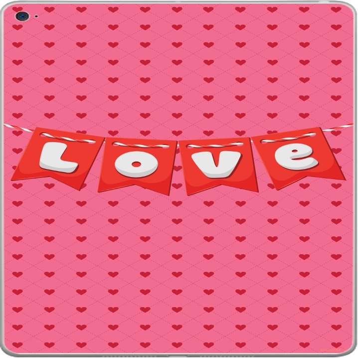 Love Pink Red Hearts Flag Vinyl Decal Sticker Skin by Debbie's Designs for iPad Air 2