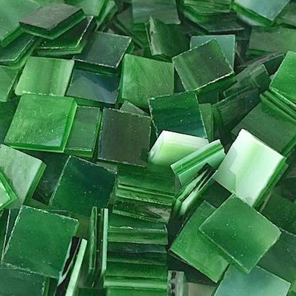 1/2" Forest Green Stained Glass Mosaic Tiles