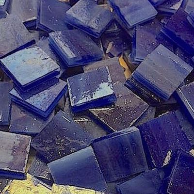 1/2" Deep Blue Stained Glass Mosaic Tiles