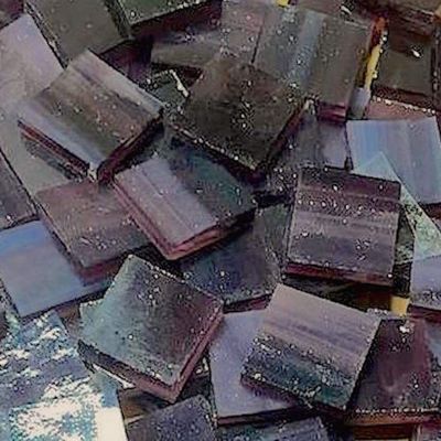 1/2" Dark Purple Stained Glass Mosaic Tiles