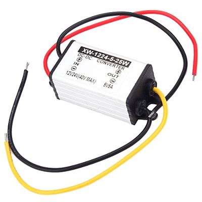 12V/24V to 5V 5A 25W DC to DC Car Power Supply Converter Step Down Regulator
