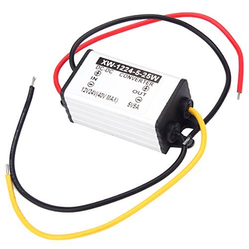 12V/24V to 5V 5A 25W DC to DC Car Power Supply Converter Step Down Regulator