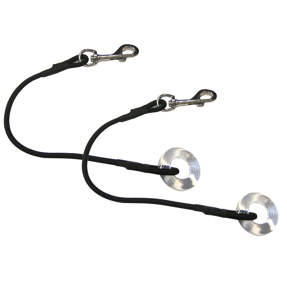 TACO Marine COK-0021-2 Glass Eye with Shock Cord - 12", Pair , Black