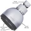 Aqua Elegante 3 Inch High Pressure Shower Head - Best Pressure Boosting, Wall Mount, Bathroom Showerhead For Low Flow Showers, 2.5 GPM - Chrome view 3